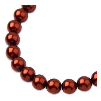 Preciosa kulatá perla MAXIMA 8mm Pearl Effect Dark Copper - 45 ks