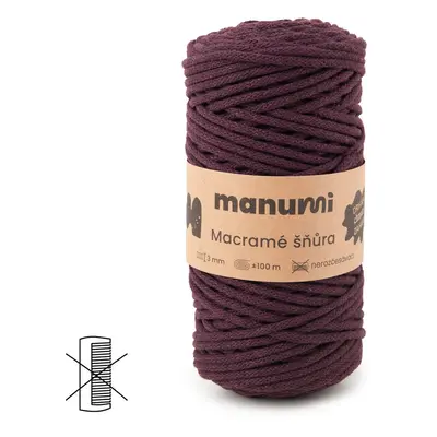 Manumi Macramé šňůra 3mm burgundy - 3 ks