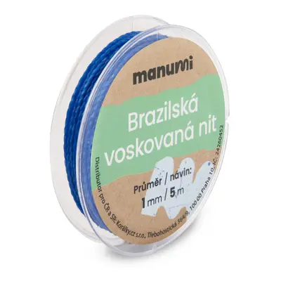 Manumi Brazilská voskovaná nit 1mm/5m modrá - 5 ks