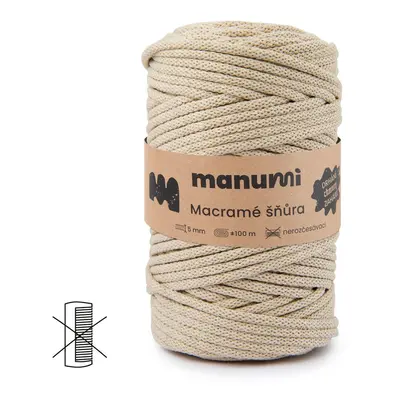 Manumi Macramé šňůra 5mm béžová - 3 ks