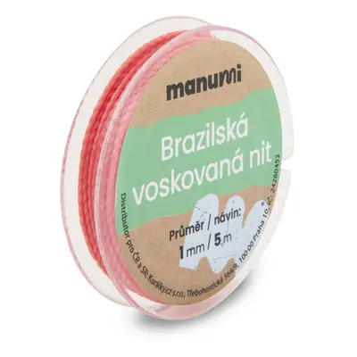 Manumi Brazilská voskovaná nit 1mm/5m růžová - 1 ks