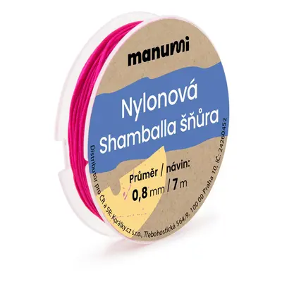 Manumi Nylonová šňůrka na Shamballa náramky 0,8mm/7m tmavě růžová č.33 - 5 ks