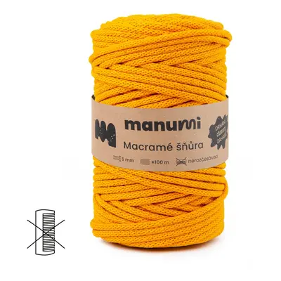 Manumi Macramé šňůra 5mm žlutá - 3 ks