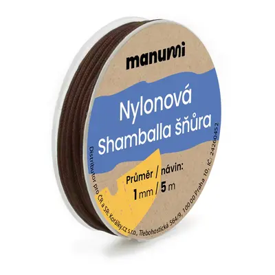 Manumi Nylonová šňůrka na Shamballa náramky 1mm/5m hnědá č.28 - 5 ks