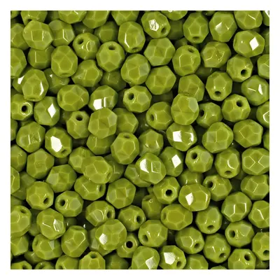 Manumi české broušené korálky 4mm Opaque Olivine - 225 ks