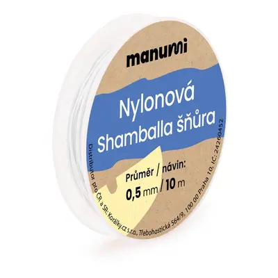 Manumi Nylonová šňůrka na Shamballa náramky 0,5mm/10m bílá č.1 - 5 ks