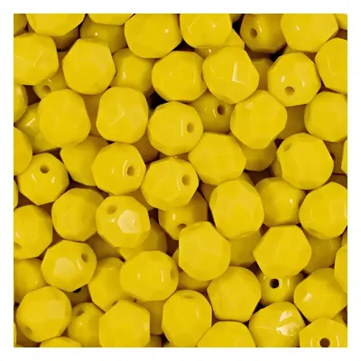 Manumi české broušené korálky 6mm Opaque Yellow - 150 ks