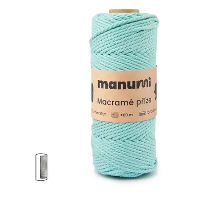 Manumi Macramé příze stáčená 3PLY 3mm světle tyrkysová - 1 ks