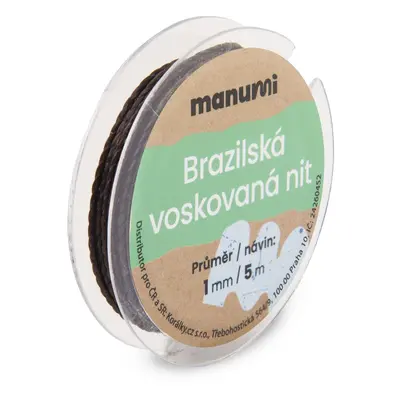 Manumi Brazilská voskovaná nit 1mm/5m tmavě hnědá - 1 ks