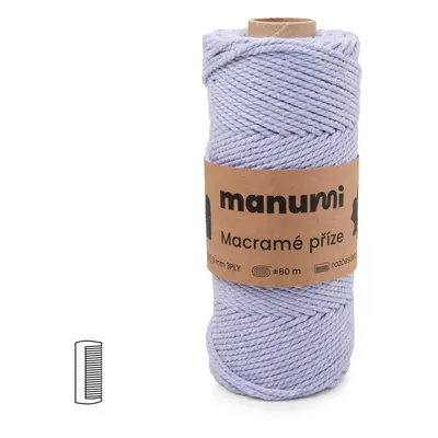 Manumi Macramé příze stáčená 3PLY 3mm světle fialová - 1 ks