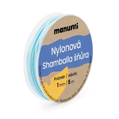 Manumi Nylonová šňůrka na Shamballa náramky 1mm/5m světle modrá č.22 - 5 ks