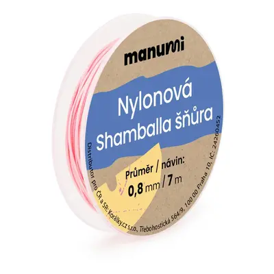 Manumi Nylonová šňůrka na Shamballa náramky 0,8mm/7m světle růžová č.32 - 5 ks