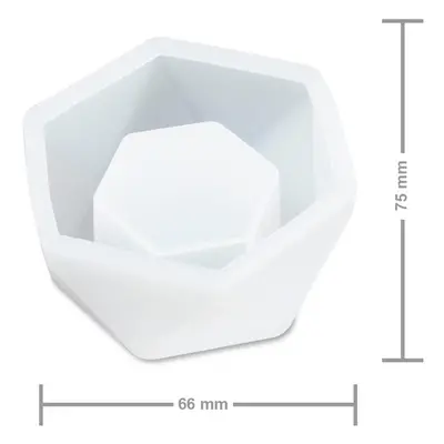 Manumi Silikonová forma na odlévání křišťálové pryskyřice hexagon dóza 75x66x37mm - 3 ks