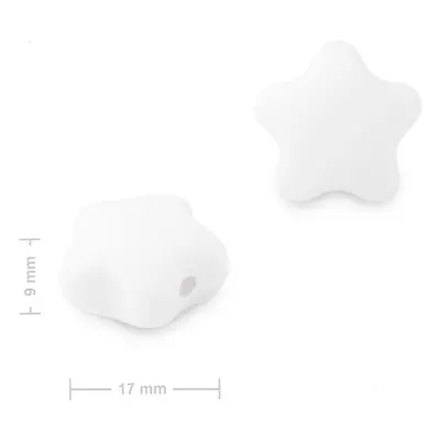 Silikonové korálky hvězdička 17x16x9mm Snow White - 15 ks