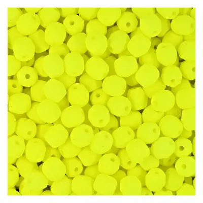 Manumi české broušené korálky 4mm Neon Yellow - 45 ks