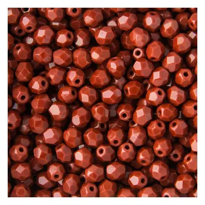 Manumi české broušené korálky 4mm Opaque Burgundy - 45 ks