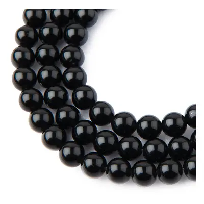 Korálky z minerálu Černý obsidián 8mm - 24 ks