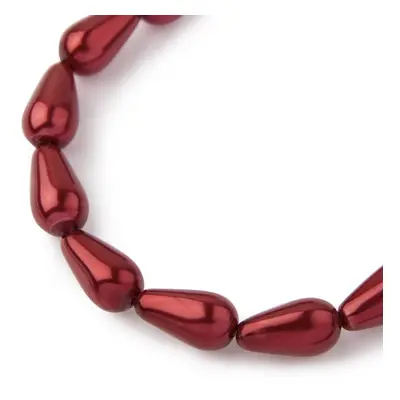 Manumi české voskové perle 15x8mm bordo - 60 ks