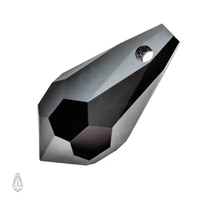 Preciosa MC přívěsek kapka 984 6,5x13mm Jet Hematite - 12 ks