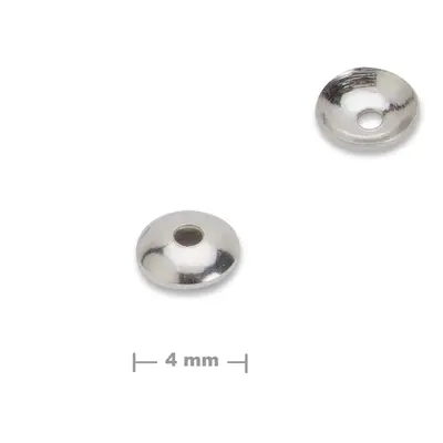 Stříbrný bižuterní kaplík 4 x 1 mm - 20 ks