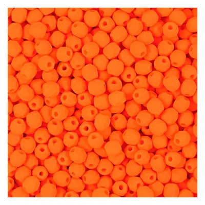 Manumi české broušené korálky 3mm Neon Orange - 60 ks