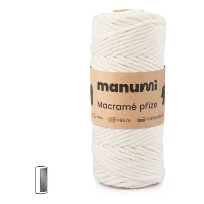 Manumi Macramé příze stáčená 3mm natural - 3 ks