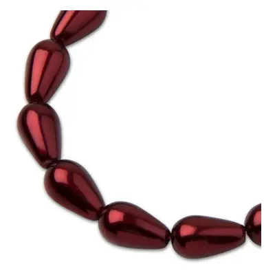 Preciosa perla hruška 15x8mm Pearl Effect Bordeaux - 8 ks