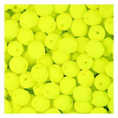 Manumi české broušené korálky 6mm Neon Yellow - 30 ks