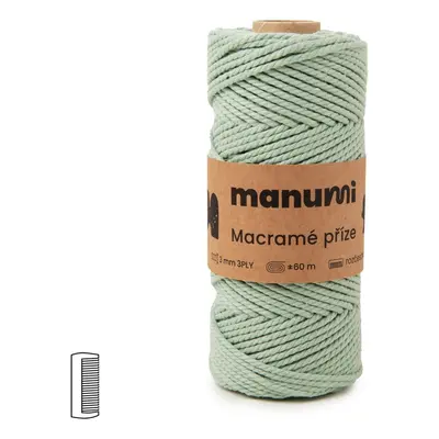 Manumi Macramé příze stáčená 3PLY 3mm Eukalyptus - 3 ks