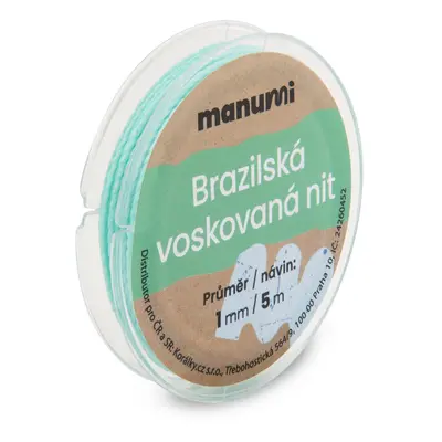 Manumi Brazilská voskovaná nit 1mm/5m tyrkysová - 5 ks