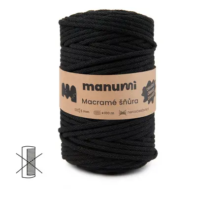 Manumi Macramé šňůra 5mm černá - 3 ks