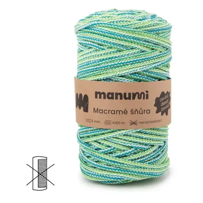 Manumi Macramé šňůra 5mm odstíny zelené - 3 ks