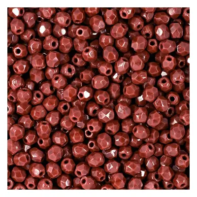 Manumi české broušené korálky 3mm Opaque Burgundy - 60 ks