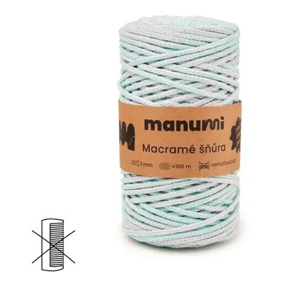 Manumi macramé šňůra 3mm pastelová - 3 ks