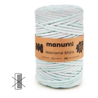 Manumi macramé šňůra 5mm pastelová - 3 ks