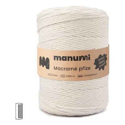 Manumi Macramé příze stáčená 3mm 260m natural - 3 ks