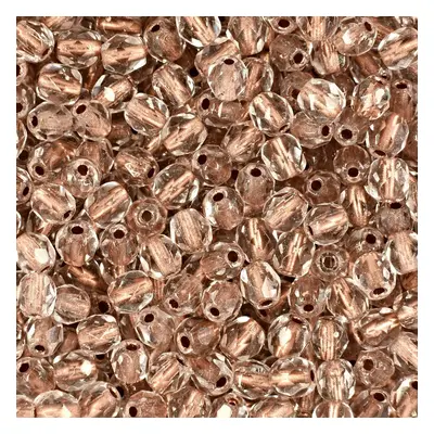 Manumi české broušené korálky 4mm Crystal Copper Lined - 45 ks