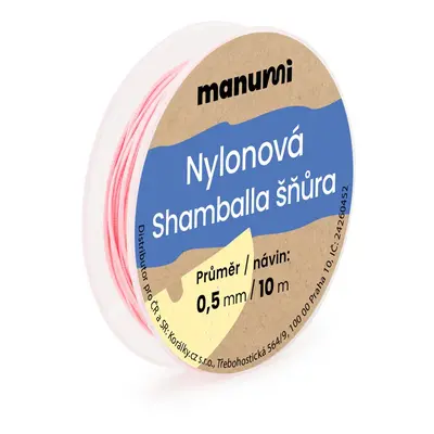 Manumi Nylonová šňůrka na Shamballa náramky 0,5mm/10m světle růžová č.2 - 5 ks