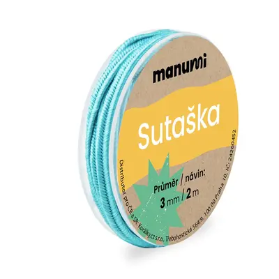 Manumi Sutaška 3mm/2m tyrkysová - 5 ks