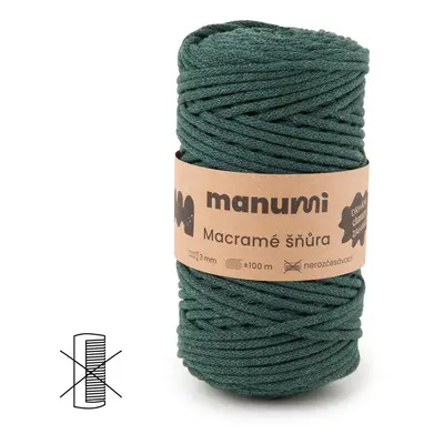 Manumi Macramé šňůra 3mm tmavě zelená - 3 ks