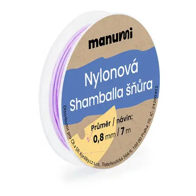 Manumi Nylonová šňůrka na Shamballa náramky 0,8mm/7m světle fialová č.36 - 5 ks