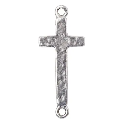 Nunn Design spojovací díl Charm křížek 31x13mm postříbřený - 1 ks