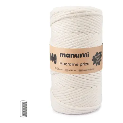 Manumi Macramé příze stáčená 5mm natural 125m - 3 ks