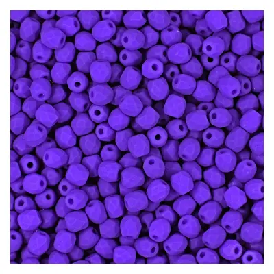 Manumi české broušené korálky 3mm Neon Dark Purple - 60 ks