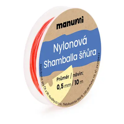 Manumi Nylonová šňůrka na Shamballa náramky 0,5mm/10m červená č.6 - 5 ks