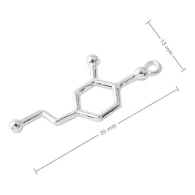 Stříbrný přívěsek chemický vzorec dopamin - 5 ks