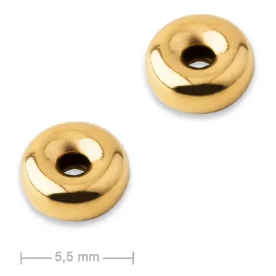 Stříbrný distanční kroužek 5,5 x 2,5 mm pozlacený 24K zlatem - 2 ks