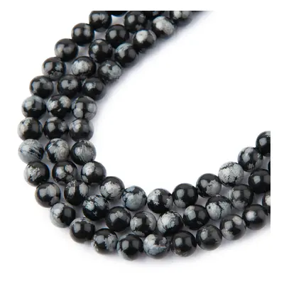 Korálky z minerálu Obsidián vločkový 4mm - 45 ks