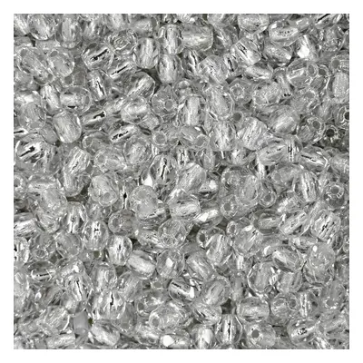 Manumi české broušené korálky 3mm Crystal Silver Lined - 300 ks