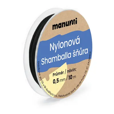 Manumi Nylonová šňůrka na Shamballa náramky 0,5mm/10m černá č.15 - 5 ks